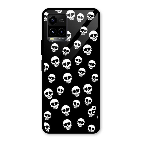 Skull Heart Glass Back Case for Vivo Y21 2021