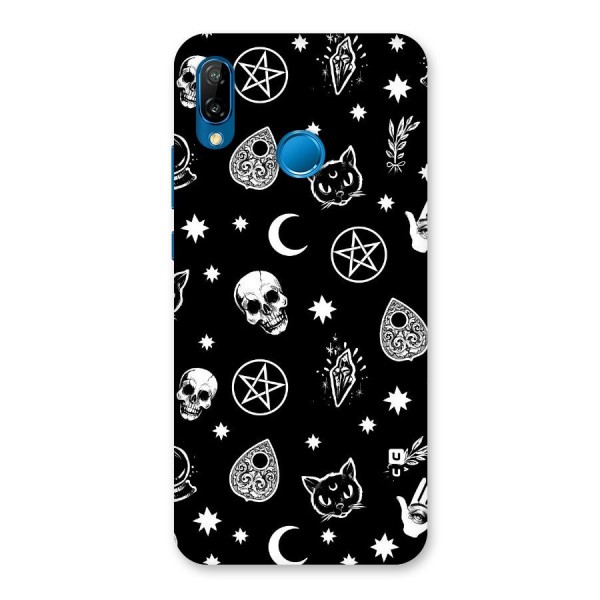 Skull Moon Design Back Case for Huawei P20 Lite