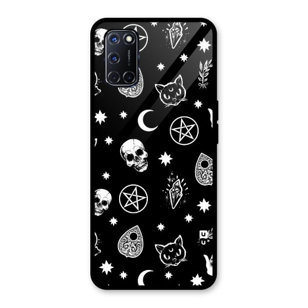 Skull Moon Design Glass Back Case for Oppo A52