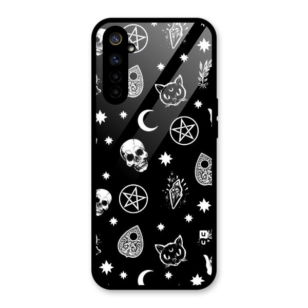 Skull Moon Design Glass Back Case for Realme 6