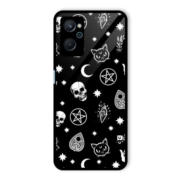 Skull Moon Design Glass Back Case for Realme 9i