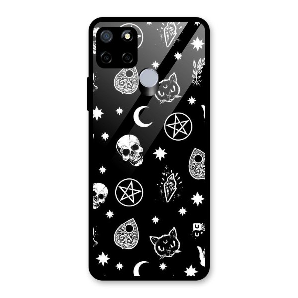 Skull Moon Design Glass Back Case for Realme C12