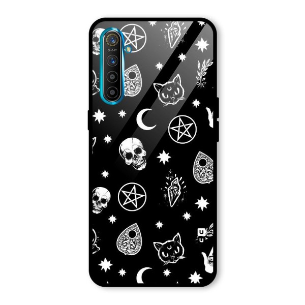 Skull Moon Design Glass Back Case for Realme XT