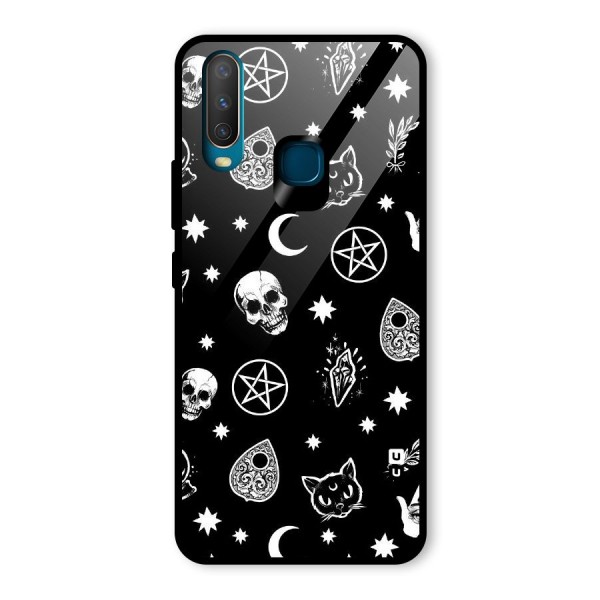 Skull Moon Design Glass Back Case for Vivo Y12