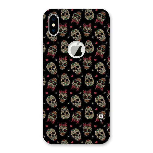 Skull Pattern Back Case for iPhone XS Logo Cut