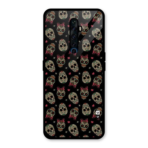 Skull Pattern Glass Back Case for Oppo Reno2 Z