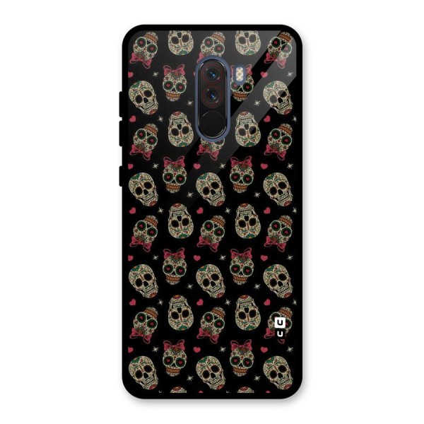 Skull Pattern Glass Back Case for Poco F1