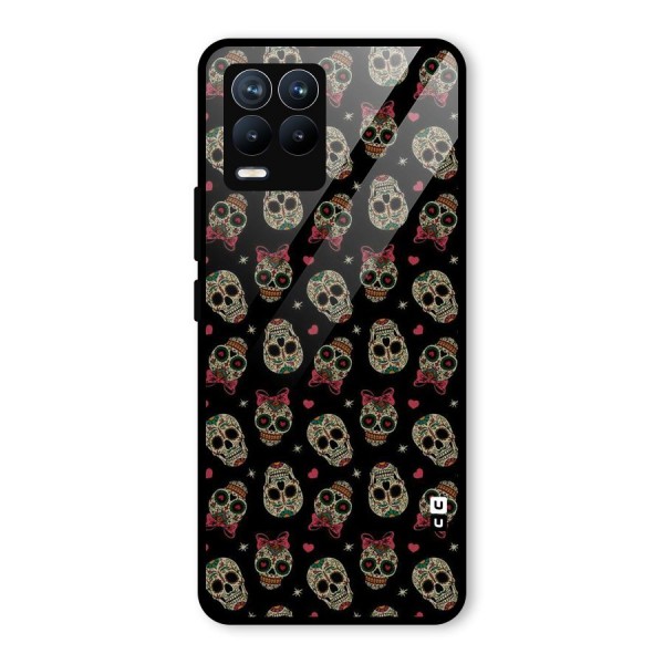 Skull Pattern Glass Back Case for Realme 8 Pro