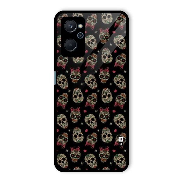 Skull Pattern Glass Back Case for Realme 9i