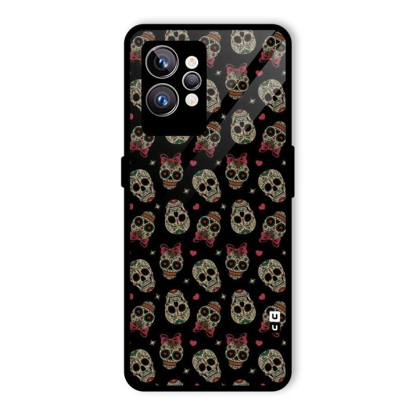 Skull Pattern Glass Back Case for Realme GT2 Pro