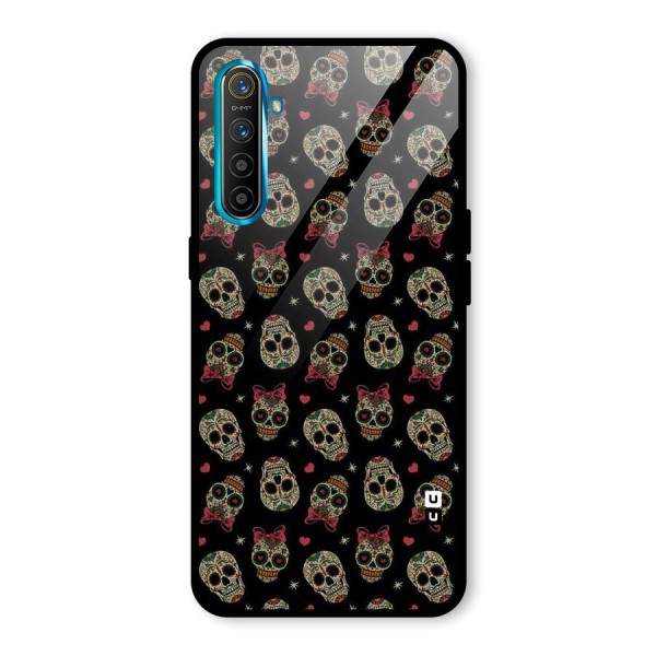 Skull Pattern Glass Back Case for Realme XT