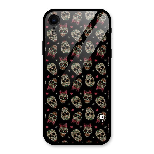 Skull Pattern Glass Back Case for XR