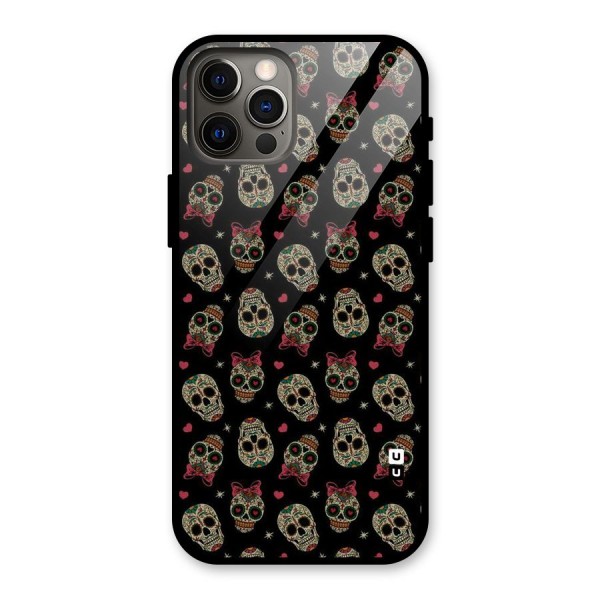 Skull Pattern Glass Back Case for iPhone 12 Pro