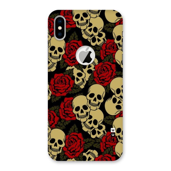 Skulled Roses Back Case for iPhone XS Logo Cut