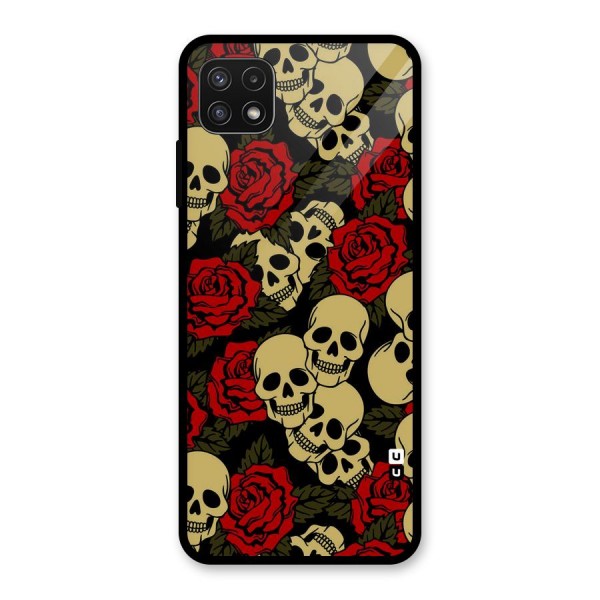 Skulled Roses Glass Back Case for Galaxy A22 5G