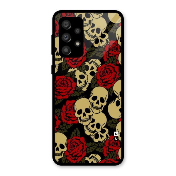 Skulled Roses Glass Back Case for Galaxy A32