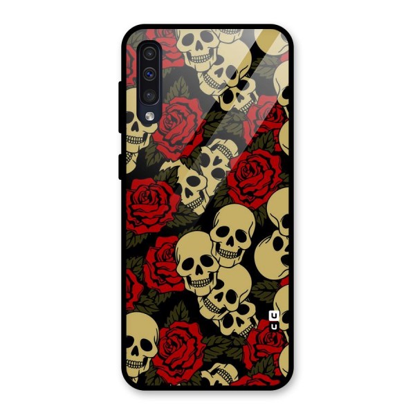 Skulled Roses Glass Back Case for Galaxy A50s