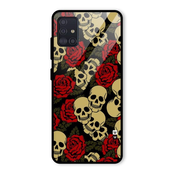 Skulled Roses Glass Back Case for Galaxy A51