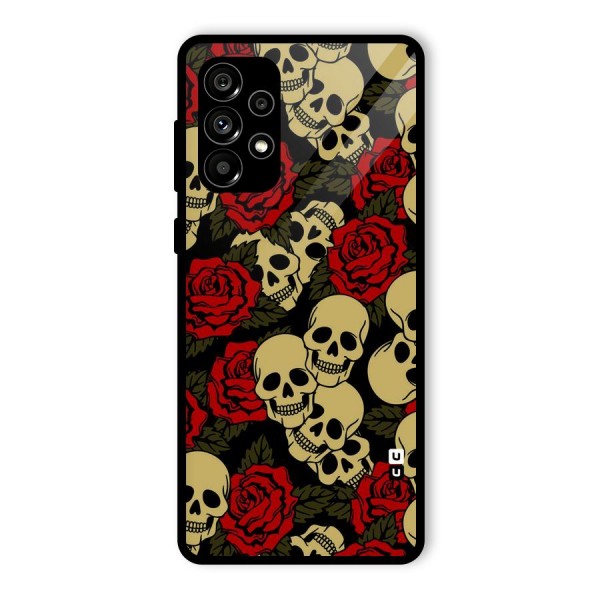 Skulled Roses Glass Back Case for Galaxy A73 5G