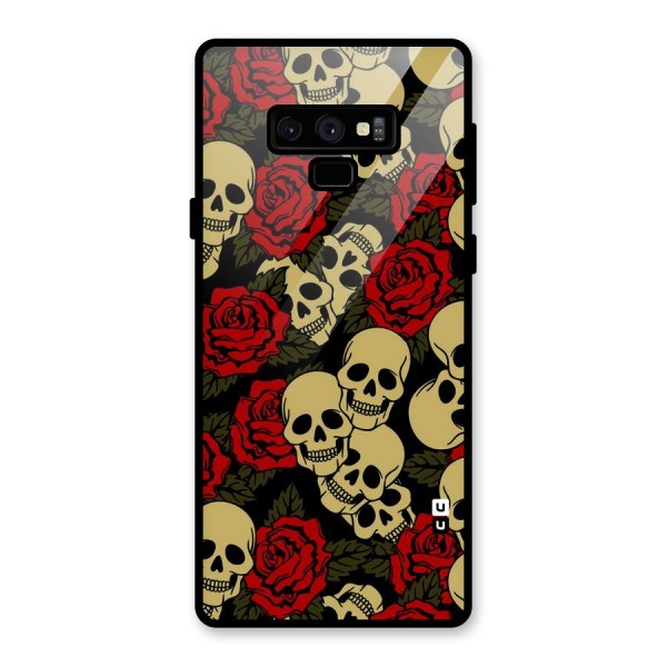 Skulled Roses Glass Back Case for Galaxy Note 9