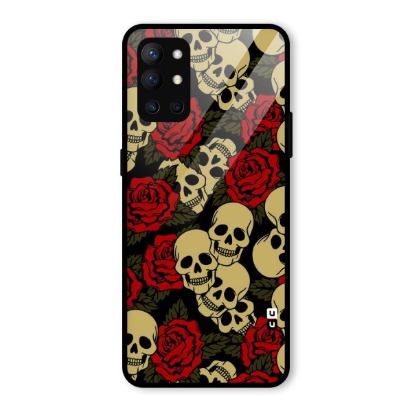 Skulled Roses Glass Back Case for OnePlus 9R