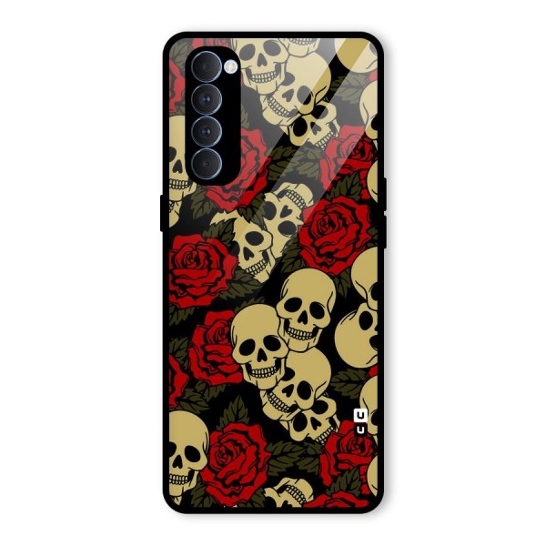 Skulled Roses Glass Back Case for Oppo Reno4 Pro