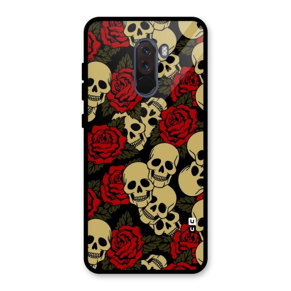 Skulled Roses Glass Back Case for Poco F1