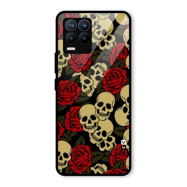 Skulled Roses Glass Back Case for Realme 8 Pro