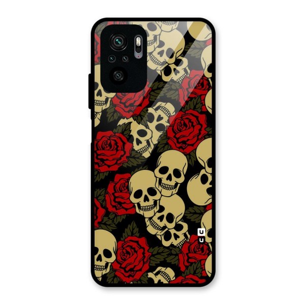 Skulled Roses Glass Back Case for Redmi Note 10