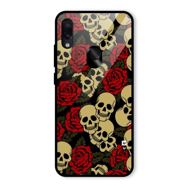 Skulled Roses Glass Back Case for Redmi Note 7