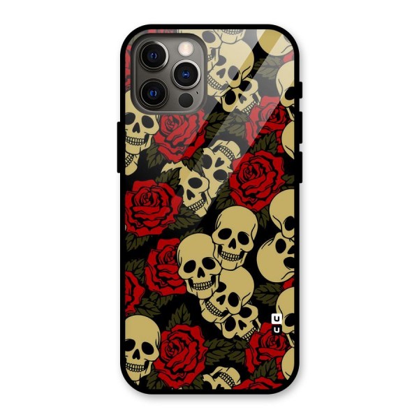 Skulled Roses Glass Back Case for iPhone 12 Pro