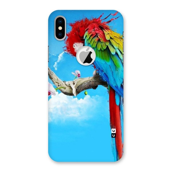 Sky Parrot Back Case for iPhone XS Logo Cut