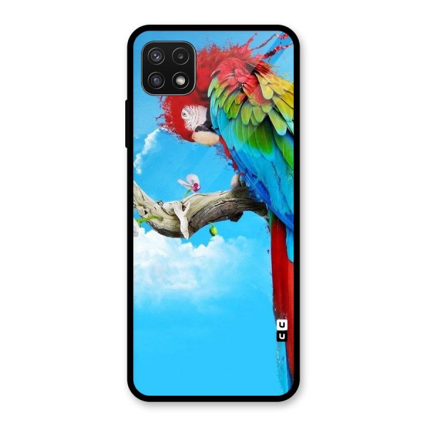 Sky Parrot Glass Back Case for Galaxy A22 5G