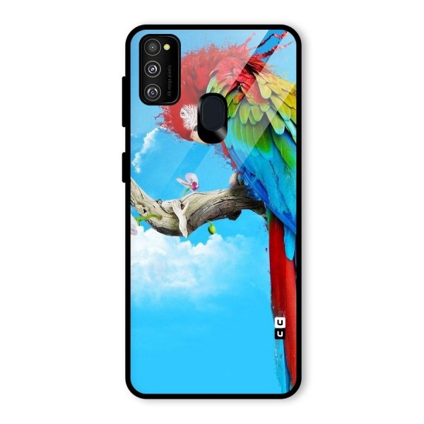 Sky Parrot Glass Back Case for Galaxy M21