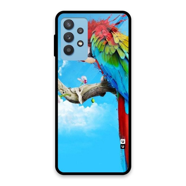 Sky Parrot Glass Back Case for Galaxy M32 5G