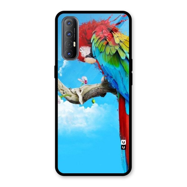 Sky Parrot Glass Back Case for Oppo Reno3 Pro