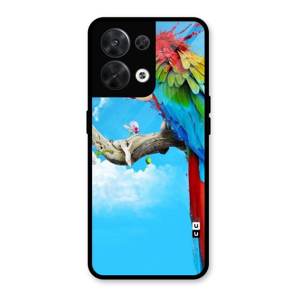 Sky Parrot Glass Back Case for Oppo Reno8 5G