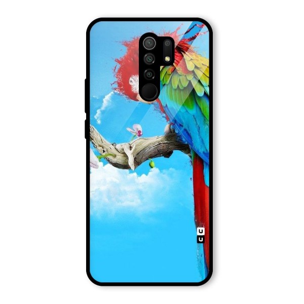 Sky Parrot Glass Back Case for Redmi 9 Prime