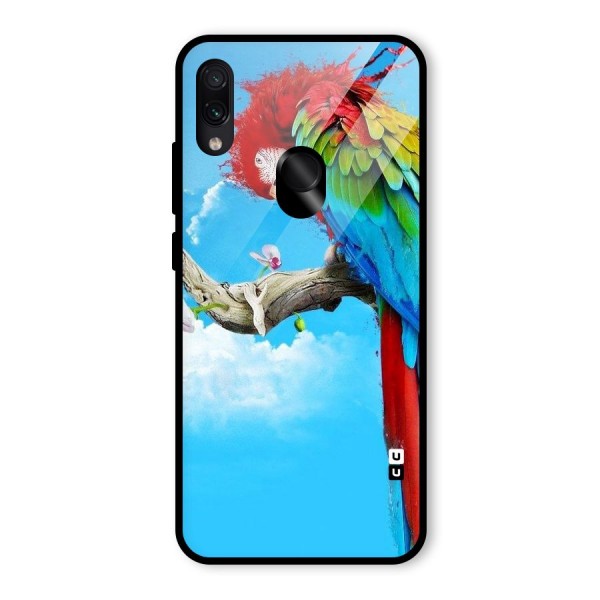 Sky Parrot Glass Back Case for Redmi Note 7