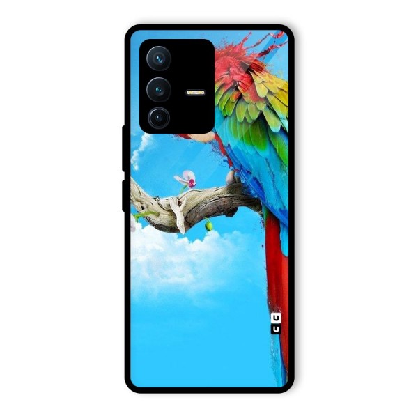 Sky Parrot Glass Back Case for Vivo V23 Pro