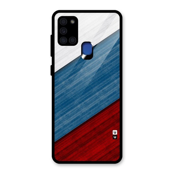 Slant Beautiful Stripe Glass Back Case for Galaxy A21s