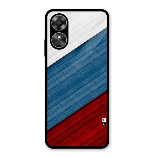 Slant Beautiful Stripe Glass Back Case for Oppo A17