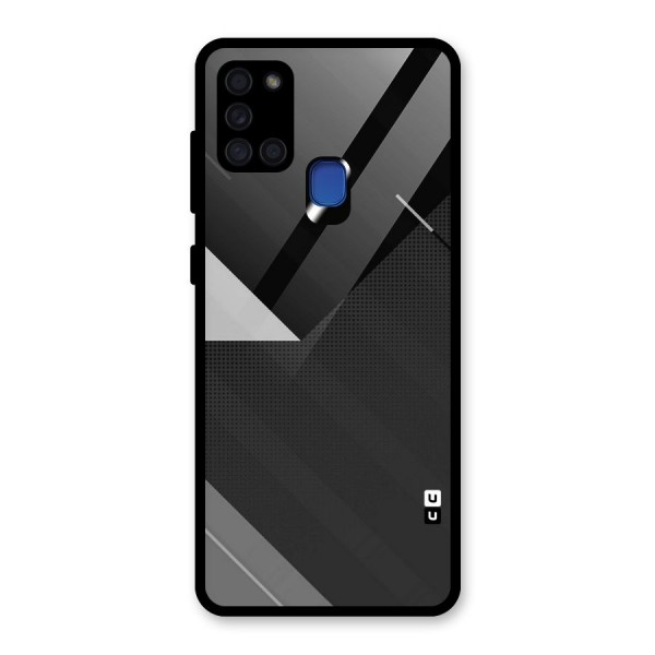 Slant Grey Glass Back Case for Galaxy A21s