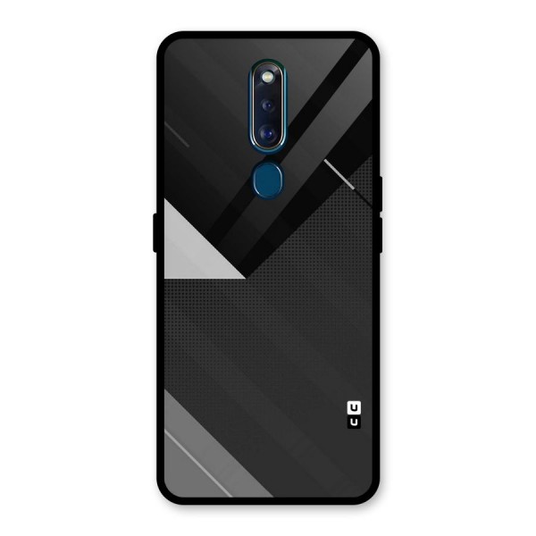 Slant Grey Glass Back Case for Oppo F11 Pro