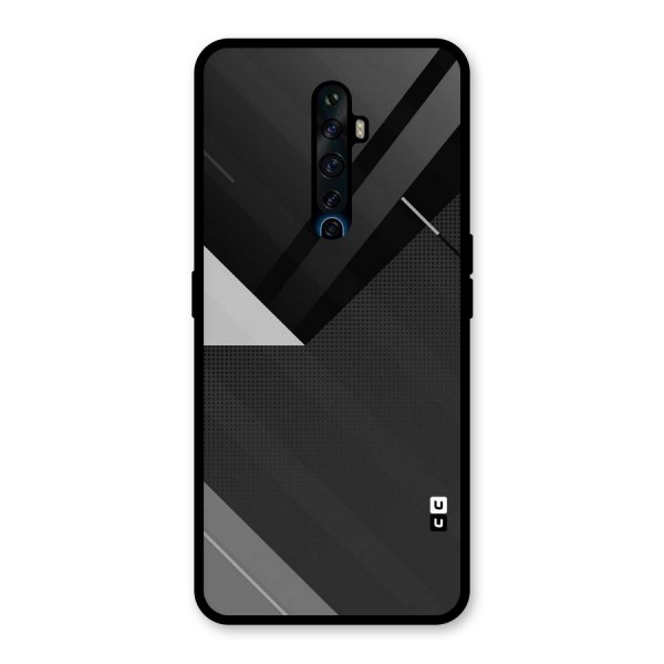 Slant Grey Glass Back Case for Oppo Reno2 Z