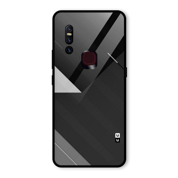 Slant Grey Glass Back Case for Vivo V15