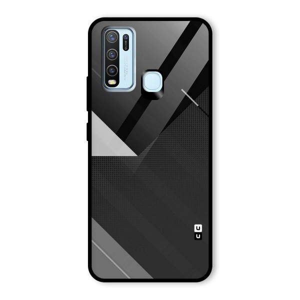 Slant Grey Glass Back Case for Vivo Y30