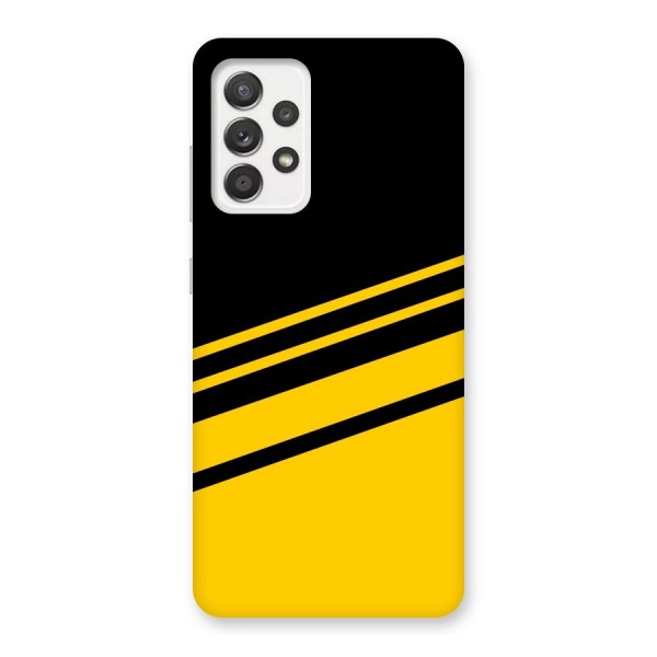 Slant Yellow Stripes Back Case for Galaxy A52