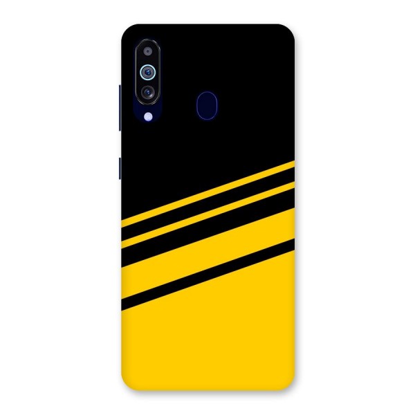 Slant Yellow Stripes Back Case for Galaxy A60