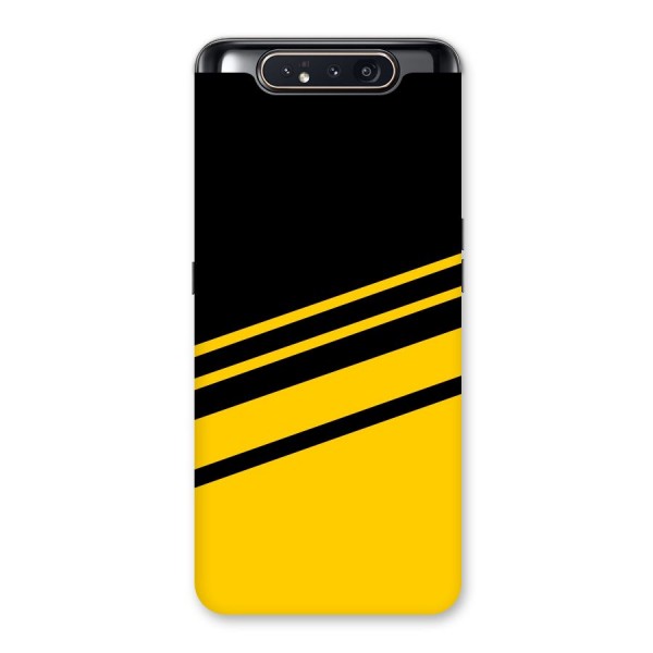 Slant Yellow Stripes Back Case for Galaxy A80